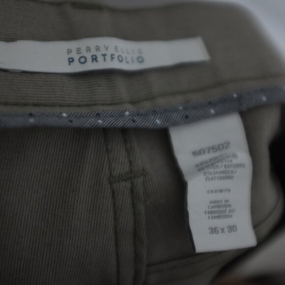 Perry Ellis portfolio beige grey pants size 36x30 - Picture 7 of 8